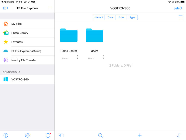 iPad access Windows sharing - FE File Explorer